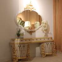 Dressing table designs with mirror night table bedide luxury classical bedroom furniture