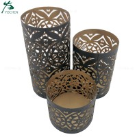 wholesale black gold candle holder for home decor