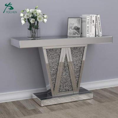 Wholesale living room console table crushed diamond furniture console table