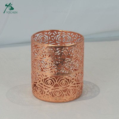 Home decor rose shape metal candle holder metal tea light candle holder