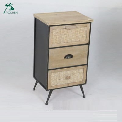 New arrival rattan indoors furniture rattan drawers with metal frame