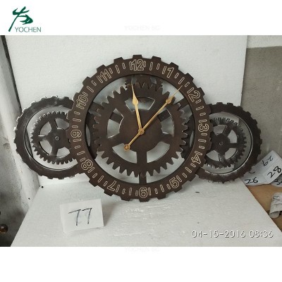 Popular Creativity retro gear living room metal wall clock