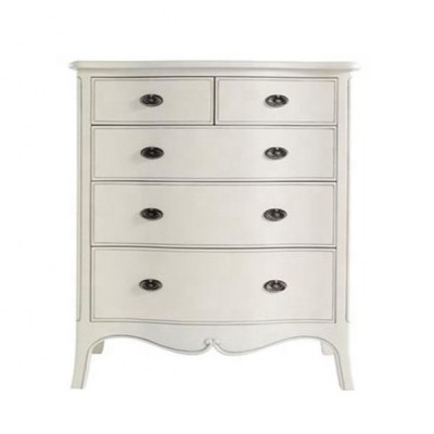 French Style Modern White Painted Chest Cabinet Elegant Bedroom Furniture Wooden Dresser